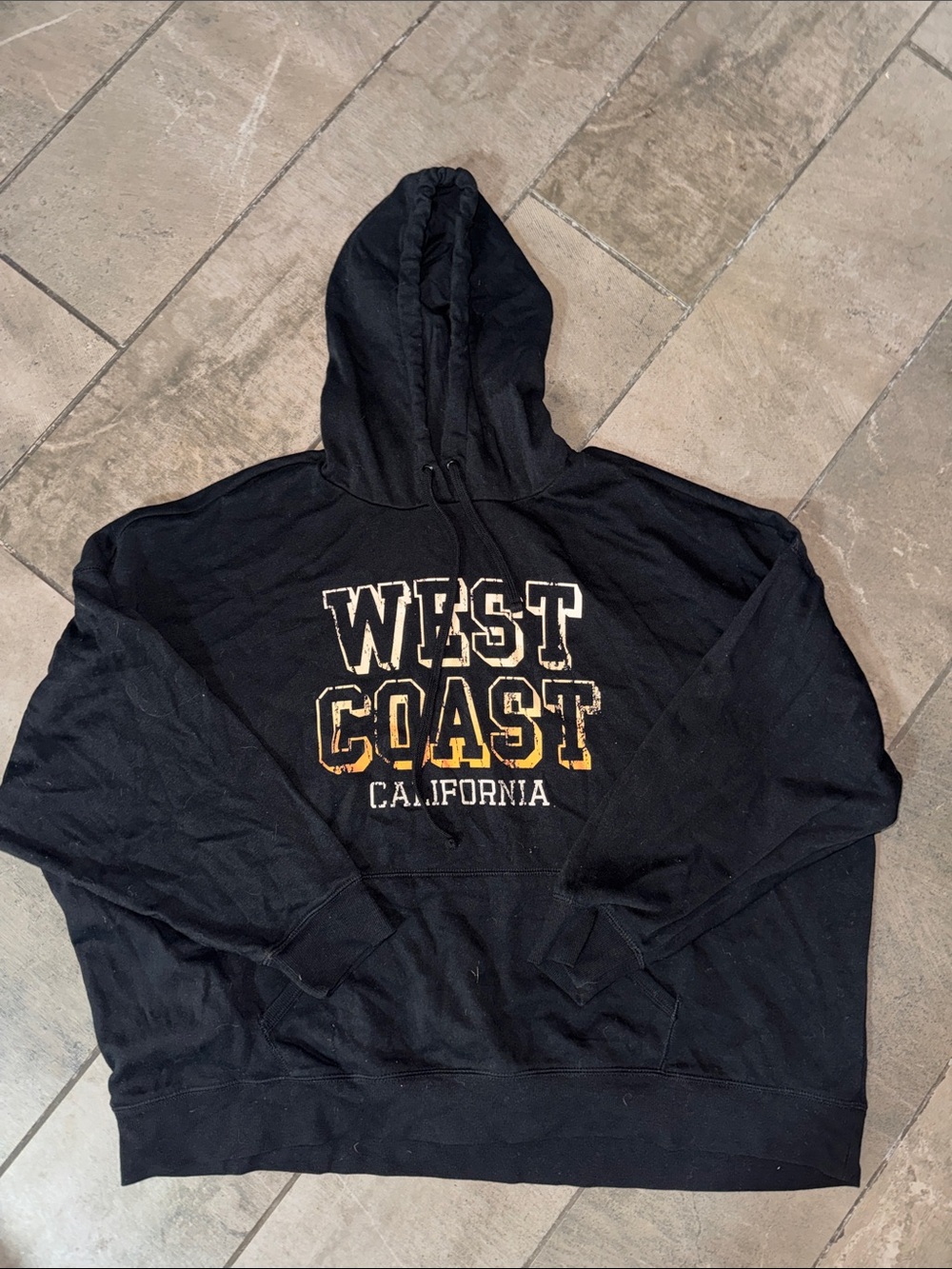 torrid Black Hoodie with Yellow Accent WEST COAST Graphic